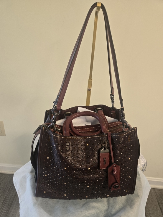 Coach ROGUE 30 Oxblood With Rivets - Picture 1 of 16